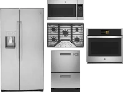 5 Piece Package Includes Refrigerator, Cooktop, Wall Oven, Microwave And Dishwasher